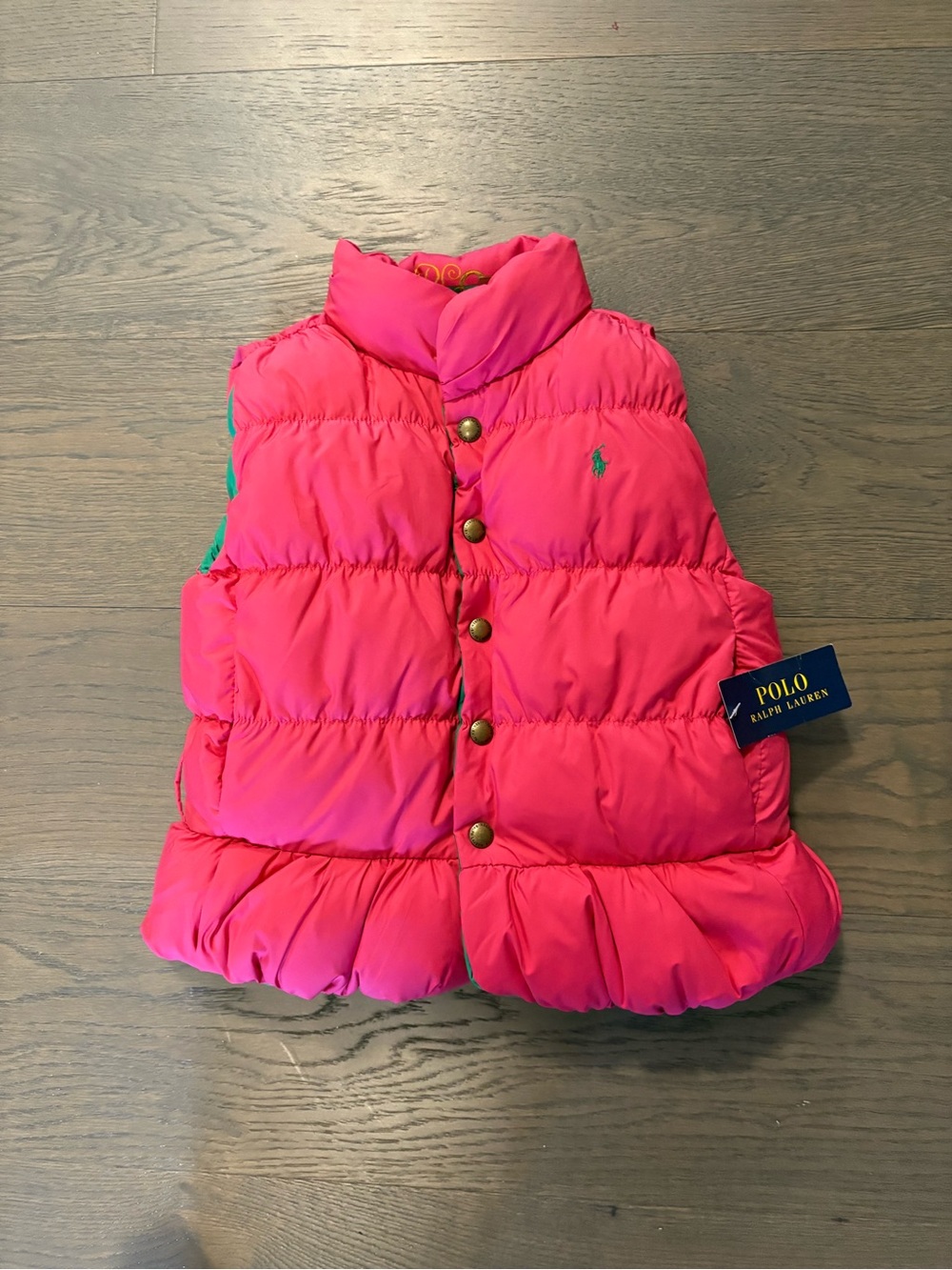 Ralph Lauren girls down spring reversible vest sz 6